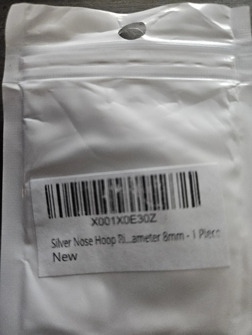 Silver Nose Hoop Ring 16G 8mm Minimalist Piercing Jewelry New - Picture 5 of 5